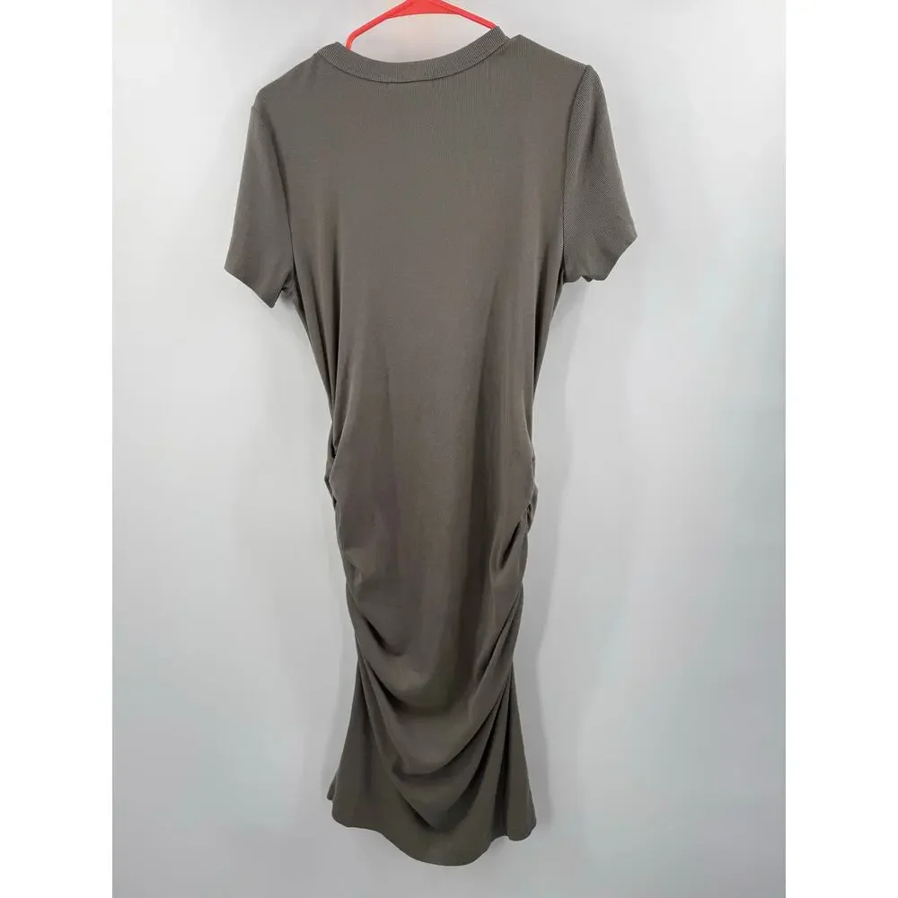 Michael Stars Katie Dress Women’s Extra Large NWT Ultra Rib Bodycon Olive Green